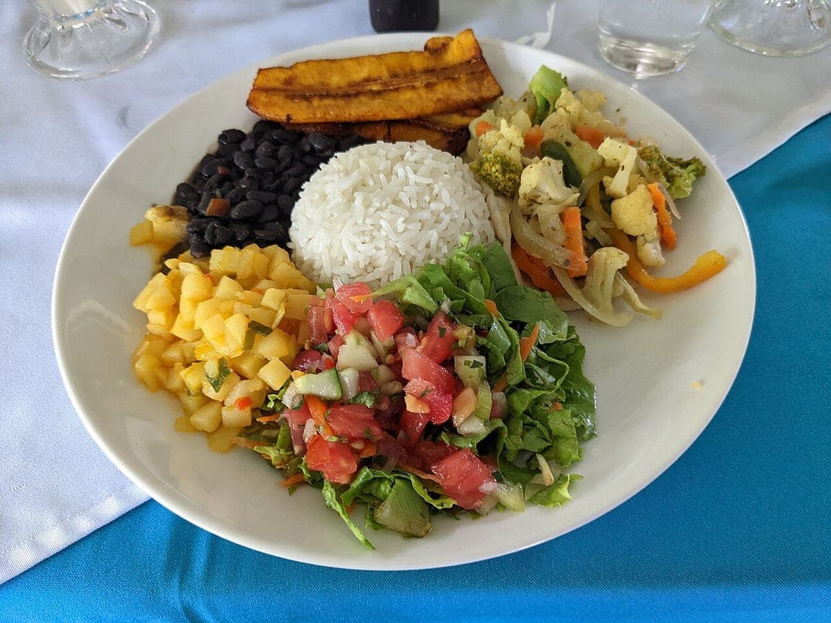 Traditional Costa Rican lunch plate